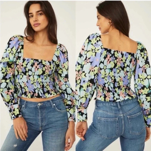 Free People Ariana Printed Top in Retro Combo Size XS - Picture 1 of 13